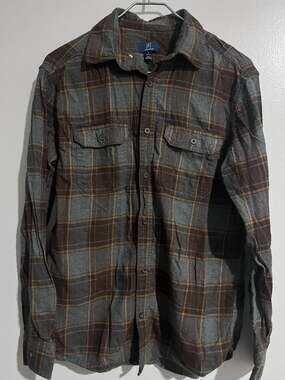 George Button-Up M Brown Soft Flannel Weave Mens